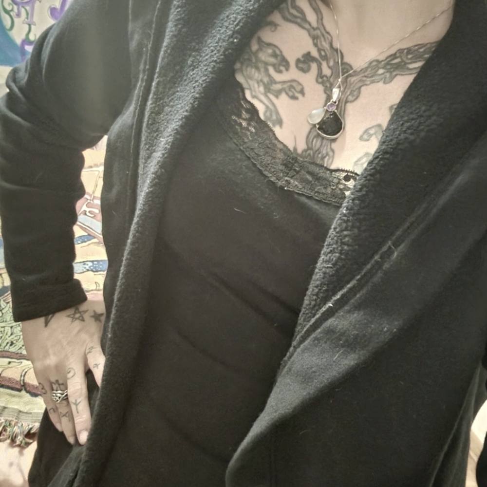 Black lace trim tank top